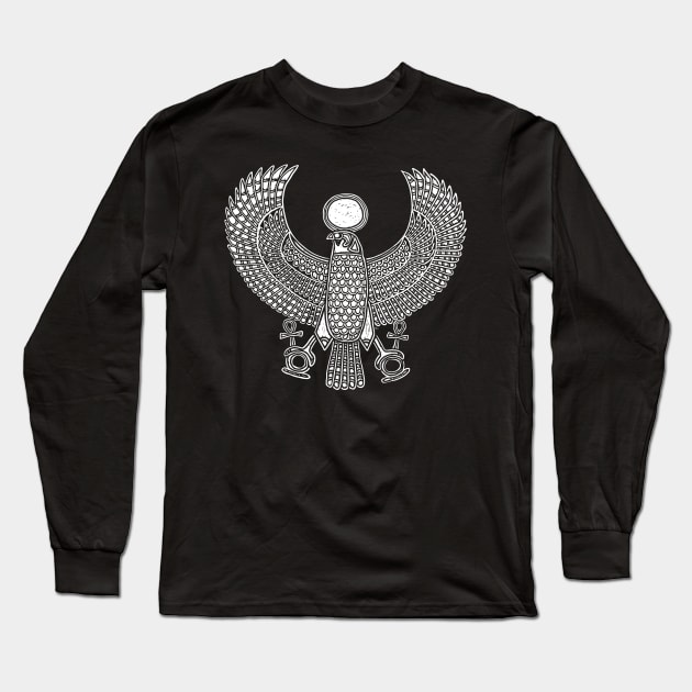 Pharaoh Tutankhamen Falcon Horus Long Sleeve T-Shirt by LaForma